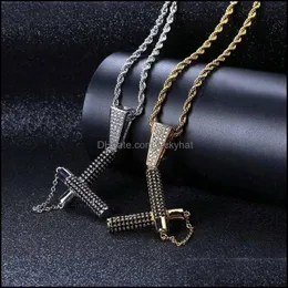 Pendant Necklaces Black Zirconia Nunchuck Necklace Hip Hop Man Product Categoryaccessories Drop Delivery Jewelry Pendants Otoxx