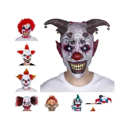 Party Masks Funny Clown Face Dance Cosplay Mask Latex Maskcostumes Props Halloween Terror Men Scary Maskszc524 Drop Delivery Home Ga Dhnmi