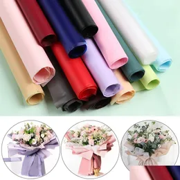 Gift Wrap Flower Wrapped Paper 20pcs/Pack 60x60cm Christmas Wedding Valentine Day Waterproof Bronzing FY2646 Drop Delivery Home Gard DHW79