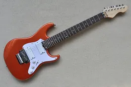 المصنع مخصص المعادن الغيتار الكهربائي البرتقالي مع 7 سلاسل Chrome Hardwares أبيض Pickguard