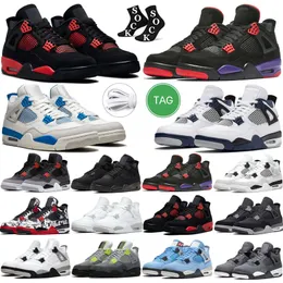 Pure Money Basketball Shoes jumpman 4 4s Red Thunder Cool Grey Military Black Cat serpientes Hombres Mujeres University Blue Sail White Oreo Bred Infrared Sport zapatos tamaño 13