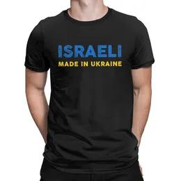 Mäns tshirts israelier tillverkade i Ukraina försvarare gåva tshirt för män 100 bomull kort ärm o nacken ren bomullsmode kläder 230110