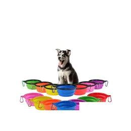 Hundeschalen Feeder Katzenwasserschale Futtermittelkanzlei faltbare F￼tterungsschale Fahrt zusammenklappbare Haustier -Futtermittelwerkzeuge 12 Farben Wll537 Drop liefern DHMTC