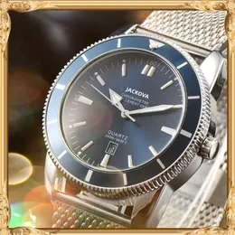 Crime Premium Mens Three Pins Wristwatch 43mm Quartz Movement Man Time Clock Watch Fulll Rostfritt stål Mesh Band Sapphire Glass270C