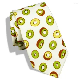 Bow Ties Hawson Novelty för män med kiwi-fruktmönster Mens smala smala magra slips i presentförpackningen