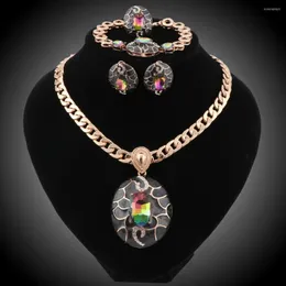 Ожерелье, серьги, комплект ювелирных изделий, браслет с кристаллами, кольцо и свадебные украшения, традиционный дизайн, свадебные 18 стилей