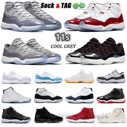 OG Designer Jumpman 11s Retro Men Basketball Shoes Cherry Cool Gray Bred Instinct 25th Anniversary Concord Mens Women Cap and Gown Sport Trainers Sneakers Storlek 36-46