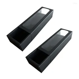 غلاف هدية 20pcs الشريط pvc kraft paper box window drawer cow cow biscuit biscuit box box (Black)