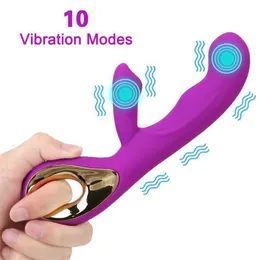 Sexspielzeug Massagegerät 10 Modi Doppelmotoren Dildo Kaninchenvibrator Spielzeug für Frauen G-Punkt Klitoris Stimulator Weibliche Masturbatoren Shop