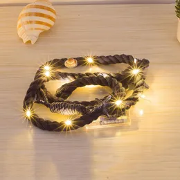 Strängar och jullökor Led Day Light String Cotton Rope Decorative Lights Bedroom Dining Liten Plug -in