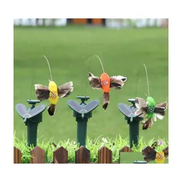 Trädgårdsdekorationer solenergi dansar flygande fjärilar fladdrande vibration fluibbird flygfåglar gård dekoration rolig leksak dhqep