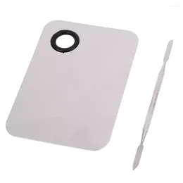 Nagelkonstsatser 2023 Stål Makeup Mixer Polish Mixing Plate Foundation Eyeshadow Eye Shadow Palette With Spatula Rod