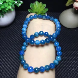 Strand Natural Blue Apatite Crystal Beads Bracelet Tumble Stone Holiday Festival Present 1pc