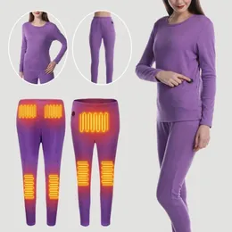 Women's Two Piece Pants 1 Set Stylish Thermal Top Warm Casual Outfit Three Modes Windproof Trousers Coldproof