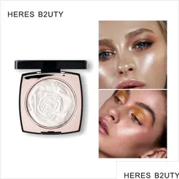 Ansiktspulveruppsättning Kontur Illuminerande Highlighter Luxury Petal Diamond Contouring Highlight Bronzer Blekningsföretag LIGTEN HUD HÄR DHBZG