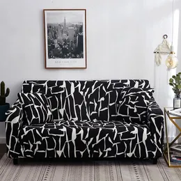 Chaves de cadeira abstrata geométrico sofá preto slipcovers slippings apertados embrulhar-se com tudo incluído de canto de canto de toalha de toalha de cubre resistente