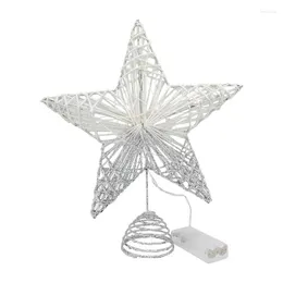 Kerstdecoraties Tree Top Star met LED -lichten Merry For Home 2023 Jaar Natal Noel Xmas Ornamenten