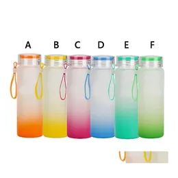 Tumbler Sublimation Wasserflasche 500 ml Gefrertete Glasflaschen Blank Tumbler Getränk Ware Tassen Drop Lieferung Hausgarten Küche Dhcdy Dhcdy