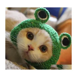 Cat Costumes 2021 Funny Props Headwear Pet Dog Cosplay Cap Costume Warm Frog Hat Year Party Christmas Accessories Drop Delivery Home Dhuxz