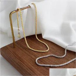 Silber 925 Sterling Sire Choker Halsketten f￼r Frauen Fein Schmuck Lablower CHOKERS Halskette Sier Goldfarbe Drop Lieferung DHCN6