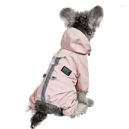 Vestuário para cães refletivos na capa de chuva roupas de quatro patas para cães pequenos chihuahua filho
