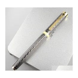 Füllfederhalter 120 Metallic Grey Pen 0,5 Feder Beautif Tree Texture Exzellentes Schreiben Business Office Drop Delivery School Industrial Su Dh3Ky