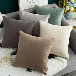 枕の純粋な色カバーソファベロールソフトのためのシングルラインの装飾枕
