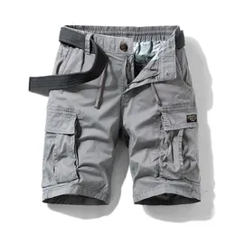 Shorts maschile da uomo estate di cotone tattico cargo moda khaki pantaloni corti casual sciolti militari 230110