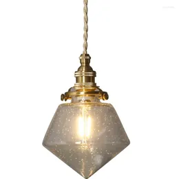 Pendelleuchten Loft Vintage LED Lampe Kupfer Blase Glas Hängeleuchten Deco Home Beleuchtung Antike Droplight Leuchte