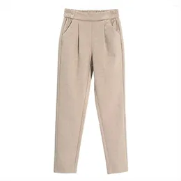 Kvinnor Pants Woolen Trousers Kvinnors 2023 Spring Autumn and Winter High-midjig tunn rädisfötter Harem Kvinna L525