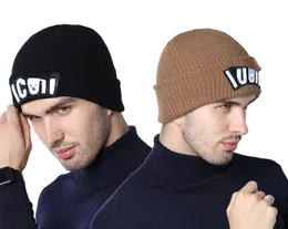 Beanie/Skull Caps Winter Thicked Hat Men's Sticked Warm Korean Version of the Tide Fashion Youth Rolled Edge Pullover Winter Hat