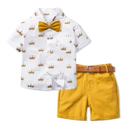 Conjuntos de roupas ternos formais para crianças menino moda t-shirts shorts conjunto boutique luxo meninos roupas de verão 230110