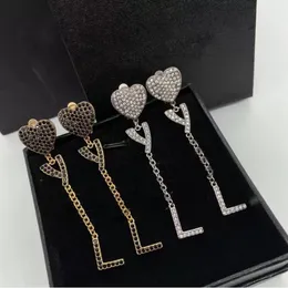 Stud 2023 Dames Oorbellen Ontwerpers Mode Hoepels Sieraden Diamanten Letters Hanger Luxe Designer Liefde Oorbellen Studs 925 Zilver