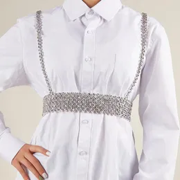 Cinture Cintura con cinturino gotico punk di perle Camicia da discoteca femminile per imbracatura da donna Corsetto lungo Cintura Accessori per abiti regolabili