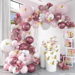 Outros adesivos decorativos Macaron Pink Balloon Garland Arch Kit Rustic Wedding Birthday Party Decor Kids Baby Shower Latex Noiva para ser 230110