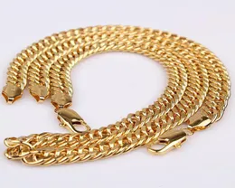 24K 24CT Real Yellow Solid GOLD GF Wide Curb LINK Chain Mens Womens NECKLACE 236inch 10mm jewel1215708
