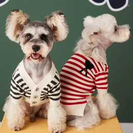 Hundkläder tröja kläder husdjur ropa para perro chihuahua yorkie för små hundar sueter vinter varm söt randig stickad cardigan tröja