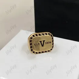 Fashion Love Rings Luxury Gold Ring Designer Brand Pattern Jewelry For Men Classical V Letter Adjustable Loop Women Couple Gift With Box New