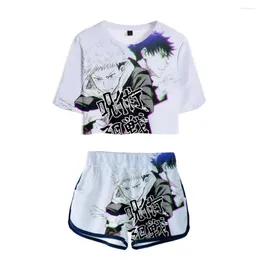 Мужские рубашки 3-й аниме джиу-джитсу кайсен девочка с двумя частями летние короткие футболки шорты женские повседневные уличные топы спортивной одежды и брюки