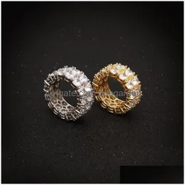 Band Rings Mens Zeimax Gold Jewelry New Fashion Sier Ring Simation Diamond Iced Out Mix Size 1617 T2 Drop Delivery Dhwzy