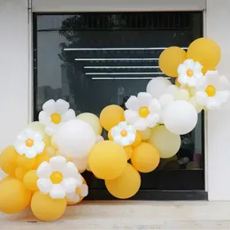 Inne dekoracyjne naklejki 60pcs krem ​​żółty stokrotka balony girlandowe baby shower dekoracje dzieci urodziny urocze folia 230110