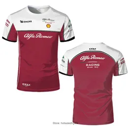 Erkekler T-Shirts 2023 Alfa T Shirts Formula 1 F1 Takım Yarış Araba 3D Baskı Körfezi Kadın Moda Yuvarlak Boyun T-Shirt Kids Tops
