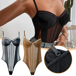 Women's Shapers Sexy Bodysuit Shapewear Deep V-neck Body Shaper Thong Strap Padded Push Top Trainer Waist Up Adjustable Women Corse G0i0