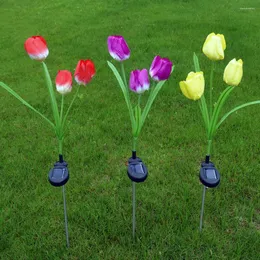 Outdoor Solar 3LED Simulation Tulpe Rasen Licht wasserdichte Garten Landschaft Lampe