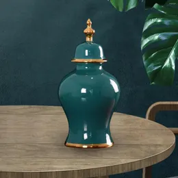 Керамическая ваза для хранения бутылок фарфоровой имбирной банки с керамической вазой.