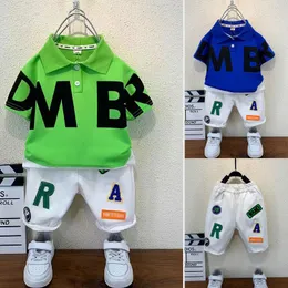 Clothing Sets Children's Clothing Sets Boys And Girls Clothes Short Sleeve Polo ShirtPant Kids 2Pcs Suit Cotton Summer Baby Outfit 230110