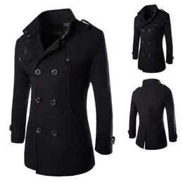 Men's Trench Coats High Quality Jackets Woolen Jacket For Overcoat for Male Double Breasted Coat The Winter 221104