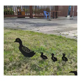 Garden Decorations 4 PCS Metal Duck Outdoor Decoration Utanför dekorera Yard Ornament Q0811 Drop Delivery Home Patio Lawn DHHP9