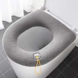 화장실 좌석 덮개 손잡이가있는 세척 ​​가능한 라이저 보편적 인 겨울 따뜻한 커버 화장 Bidet 패드 쿠션 Closestool mat