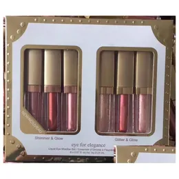 Göz Farı Maquillage Sıvı Göz Farı 6 Renk Gölgeleri Seyahat Seti Parlayan Glow and Glitter, Elegance Sihir Makyaj Damlası Dh9yd Teslim